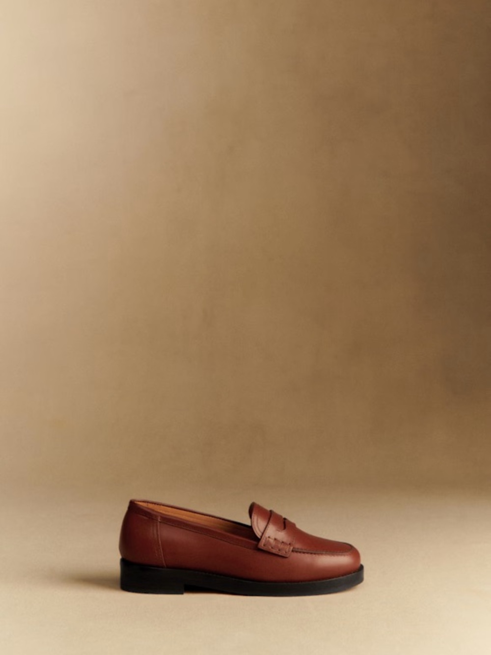 Sezane Andrea Loafers Natural Heritage Leather Brown Size 37 US 6.5 - Picture 2 of 11